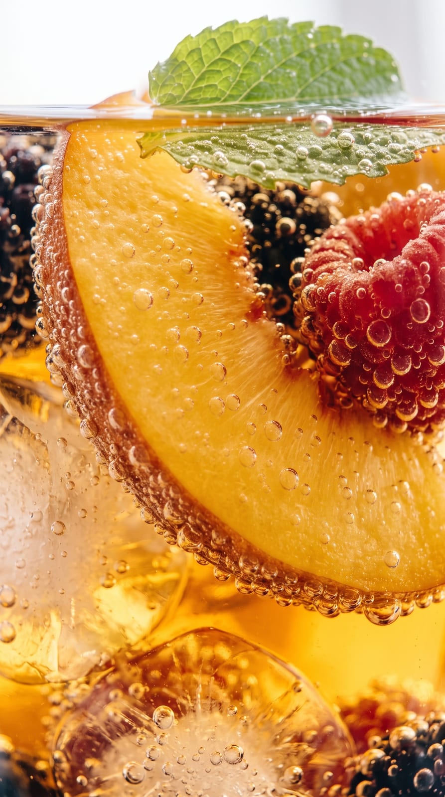 Sparkling Peach Berry Mocktail Sangria