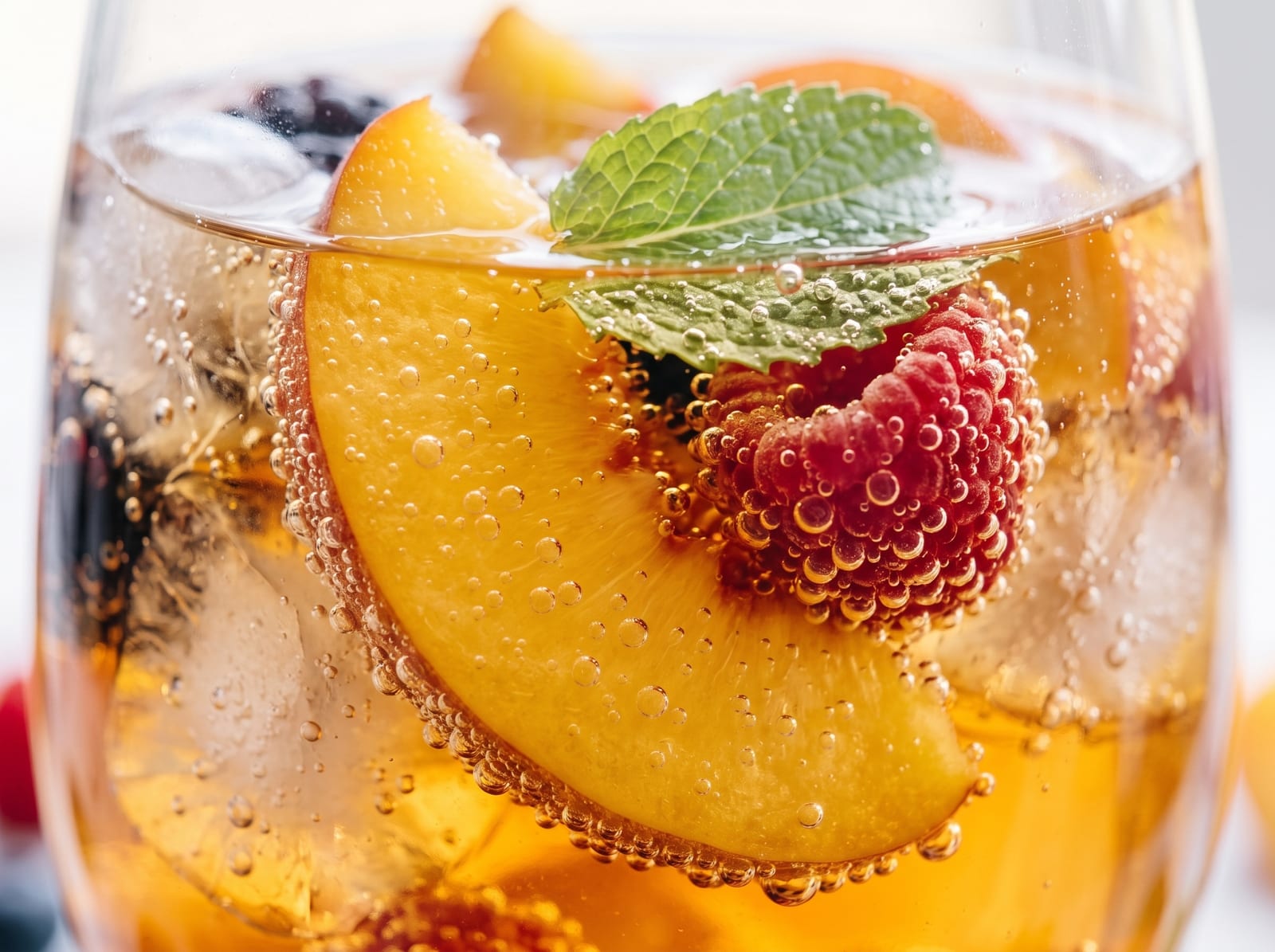 Sparkling Peach Berry Mocktail Sangria — step 2