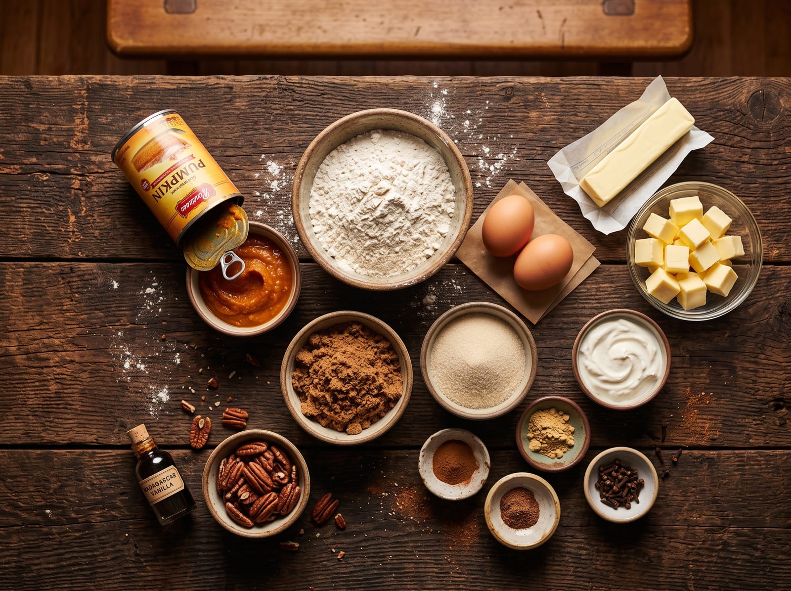 Spiced Pumpkin Coffee Cake with Streusel ingredients