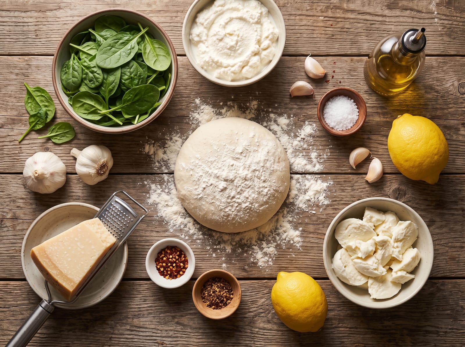 Spinach Ricotta Pizza ingredients