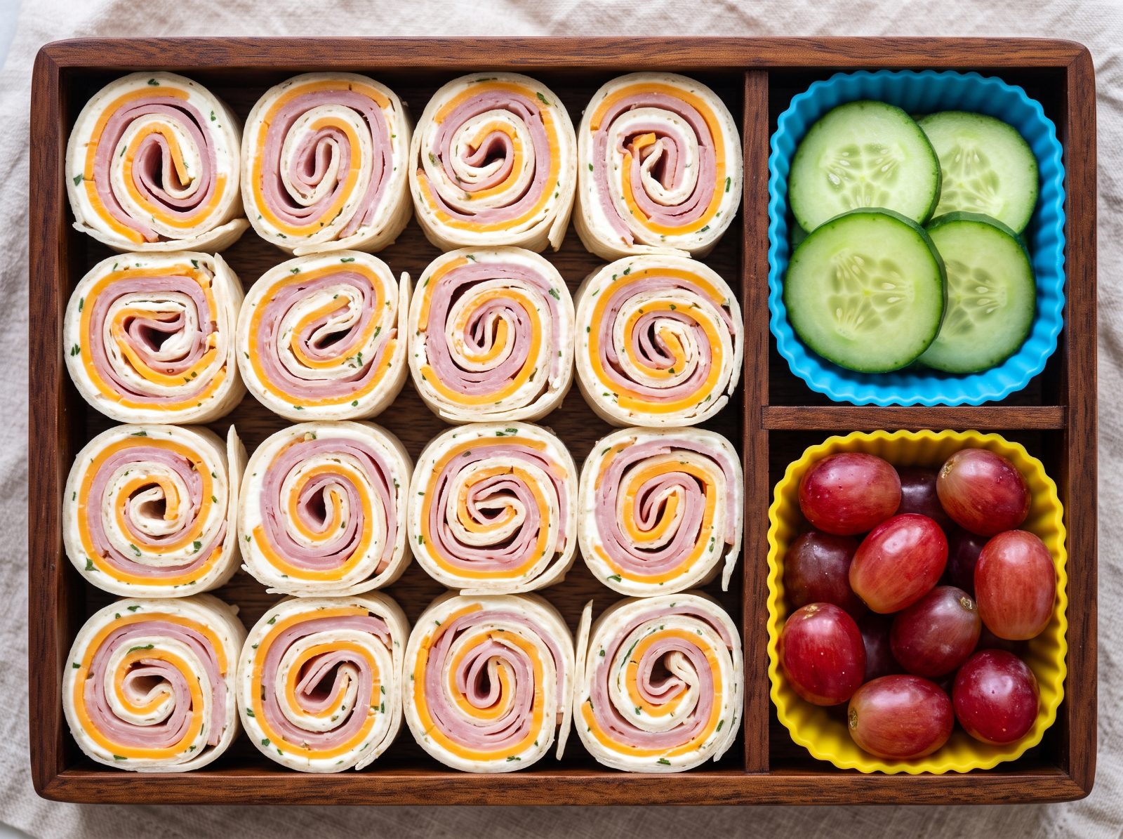 Turkey Ham & Cheese Pinwheel Bento Box ingredients
