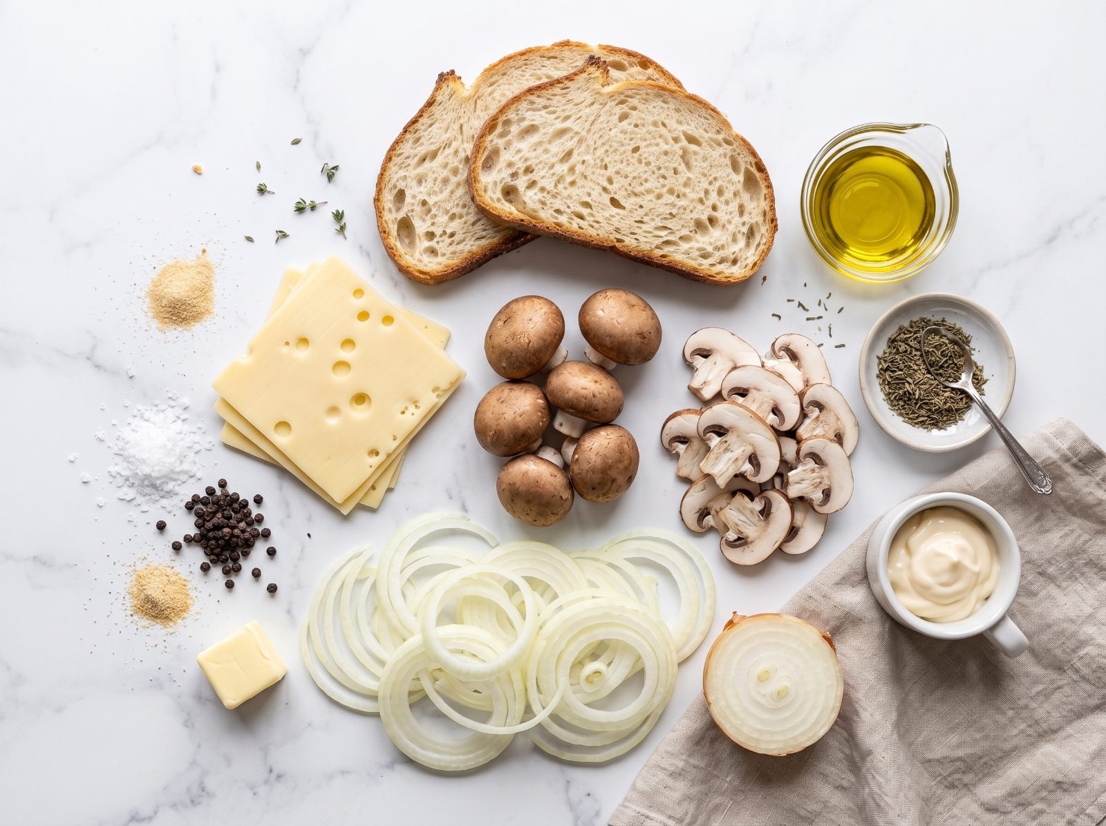 Ultimate Swiss Mushroom Melt Sandwich ingredients