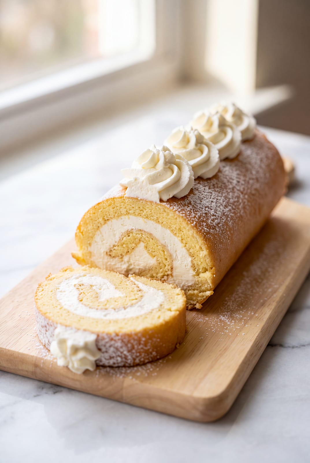 Vanilla Swiss Roll Cake
