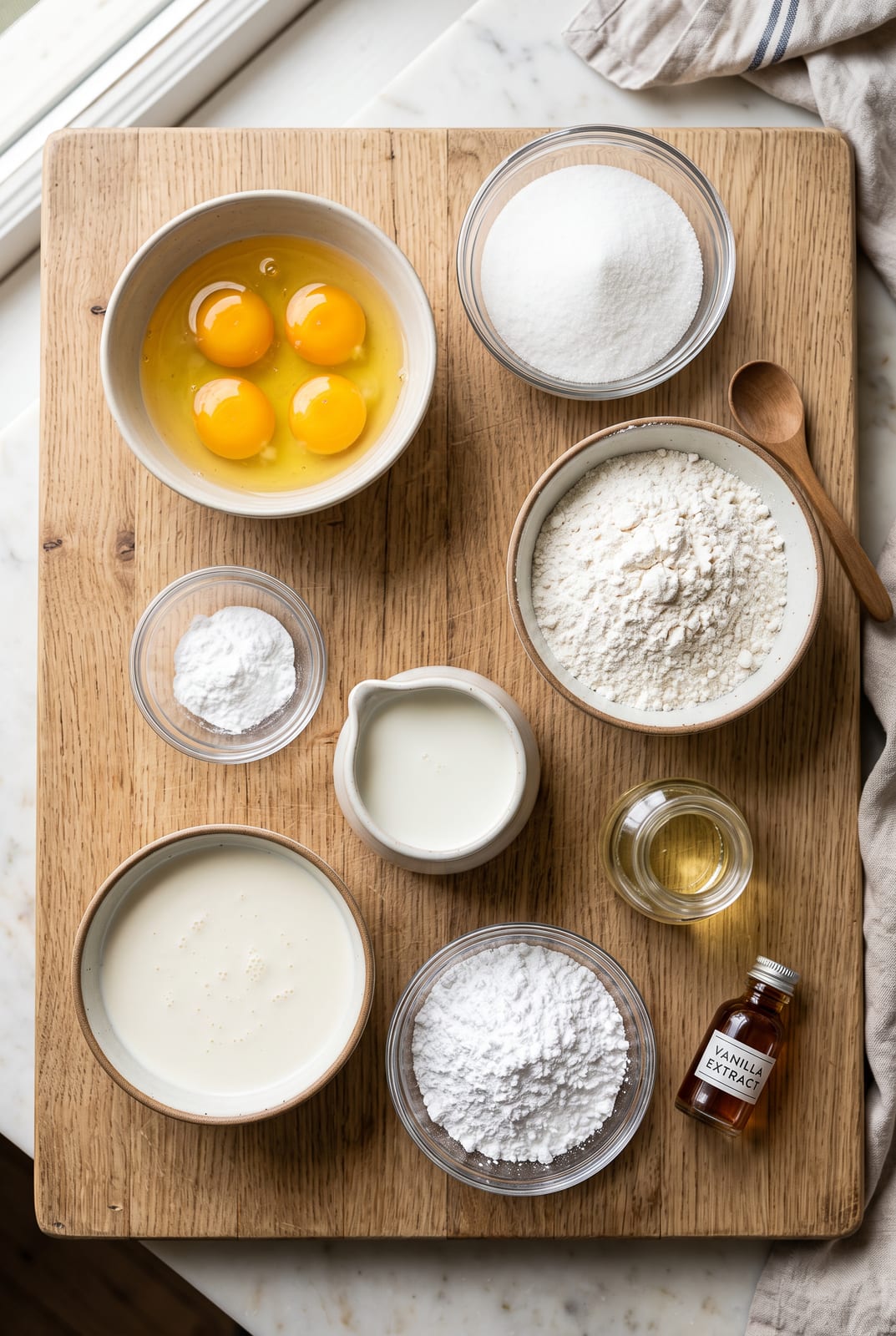 Vanilla Swiss Roll Cake ingredients
