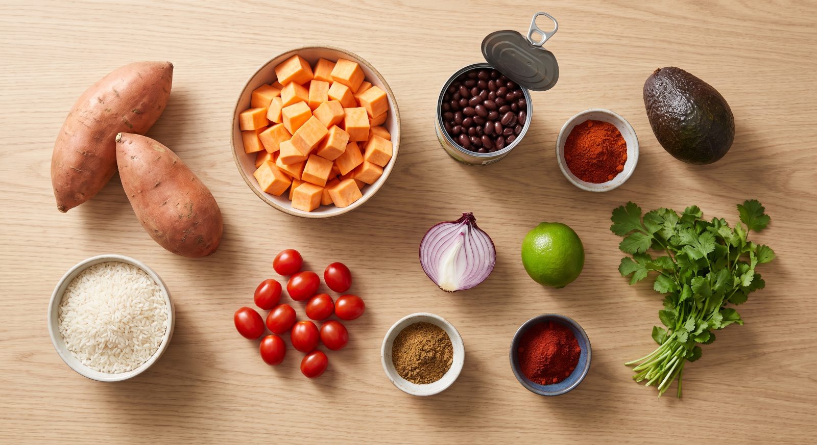 Vegetarian Burrito Bowls with Chipotle Crema ingredients