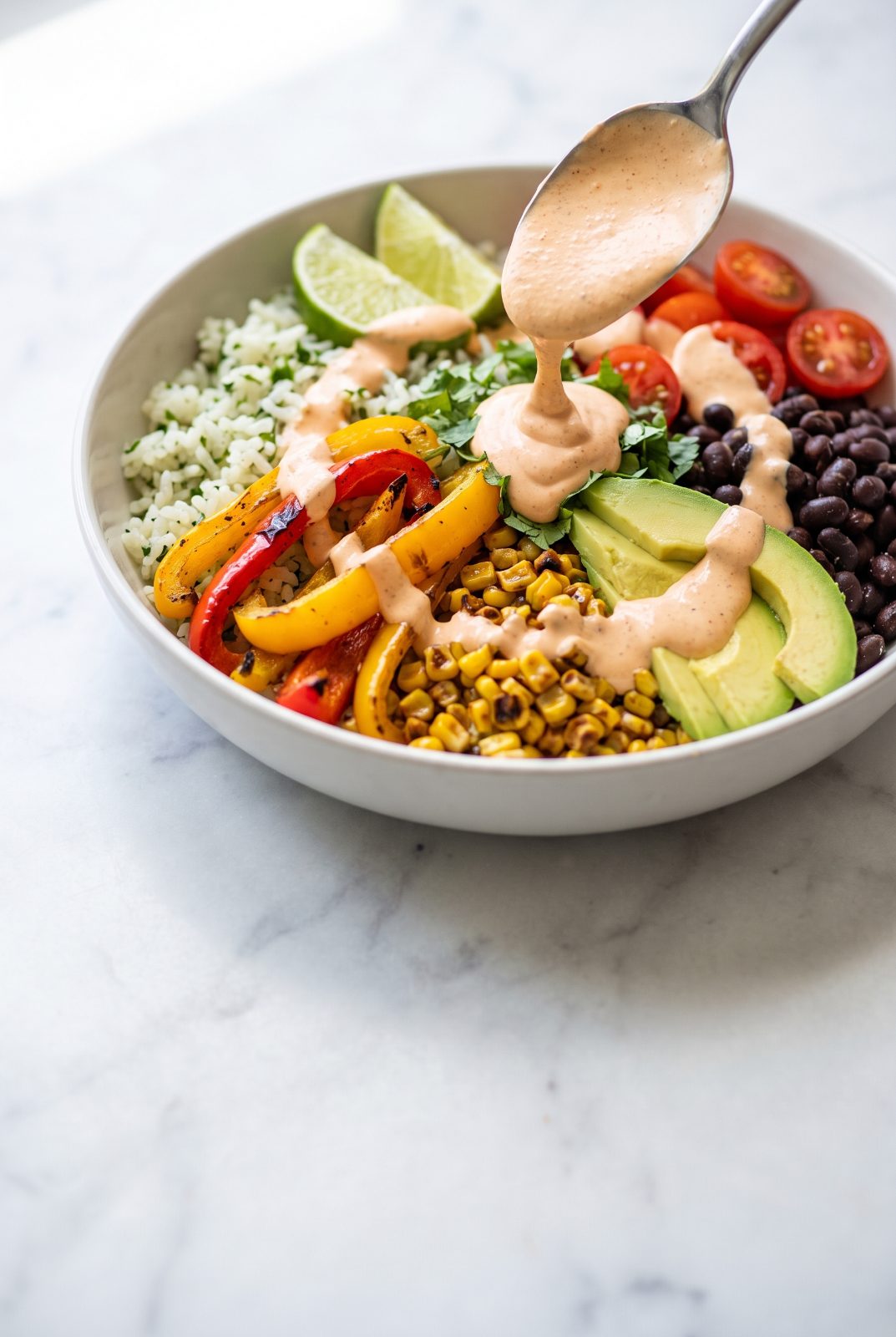 Vegetarian Burrito Bowls with Chipotle Crema — step 8