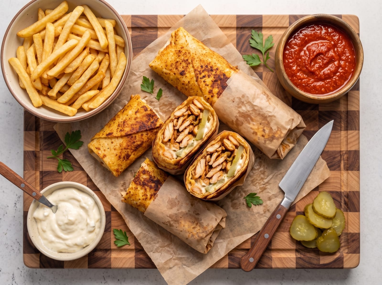 Crispy Chicken Shawarma Wrap ingredients