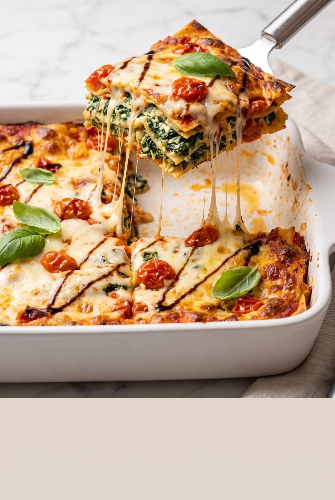 White Chicken Caprese Lasagna