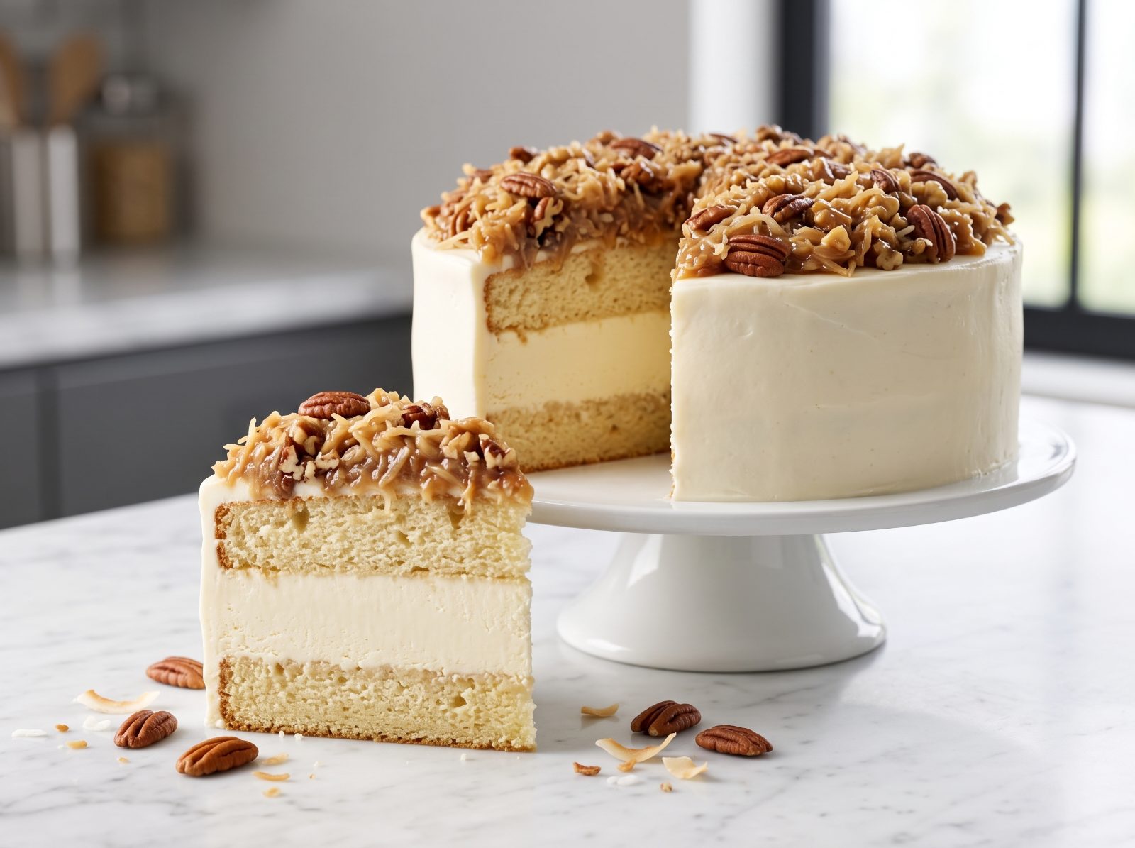 White German Chocolate Cake with Cheesecake Center — step 5