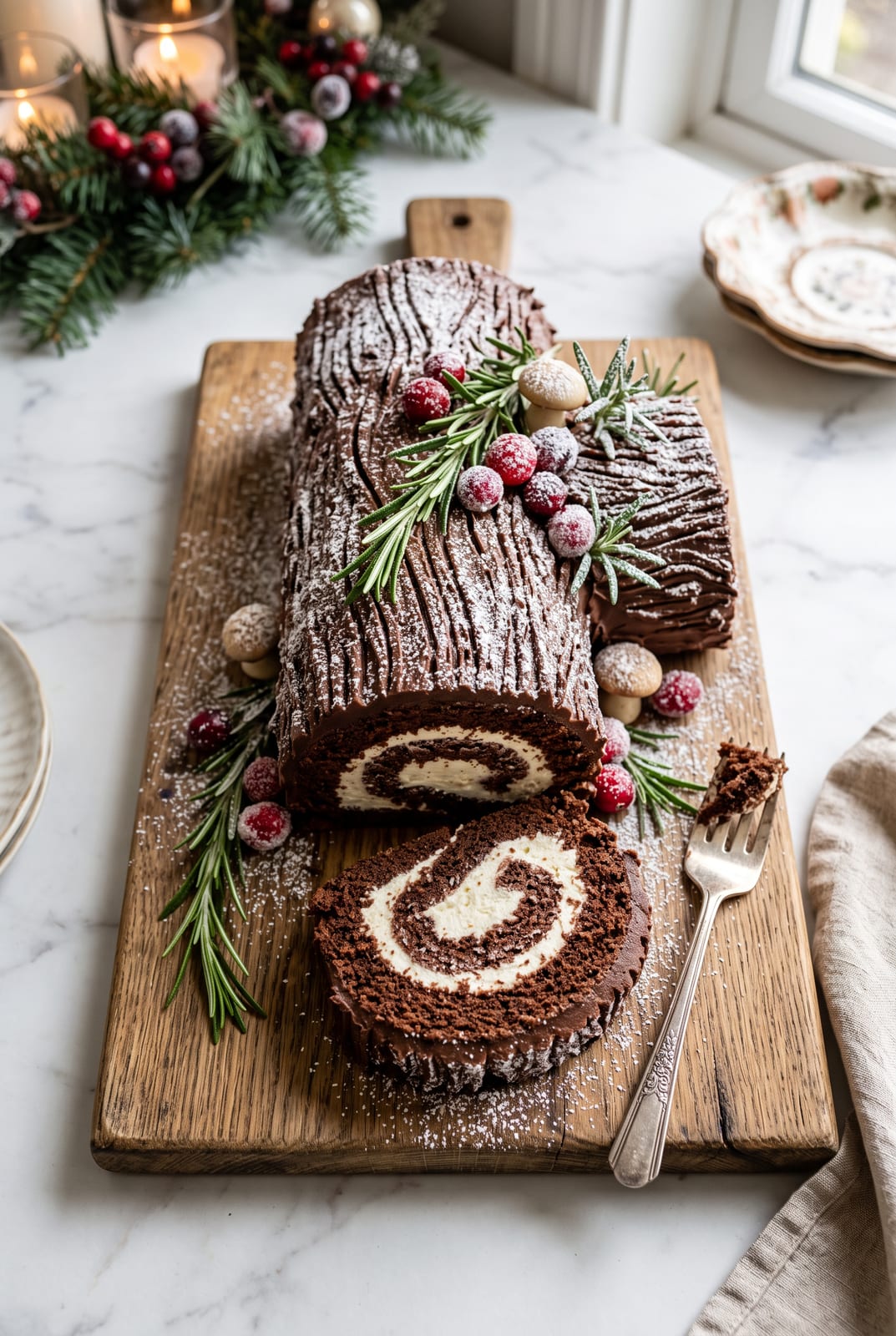 Yule Log Cake (Bûche de Noël)