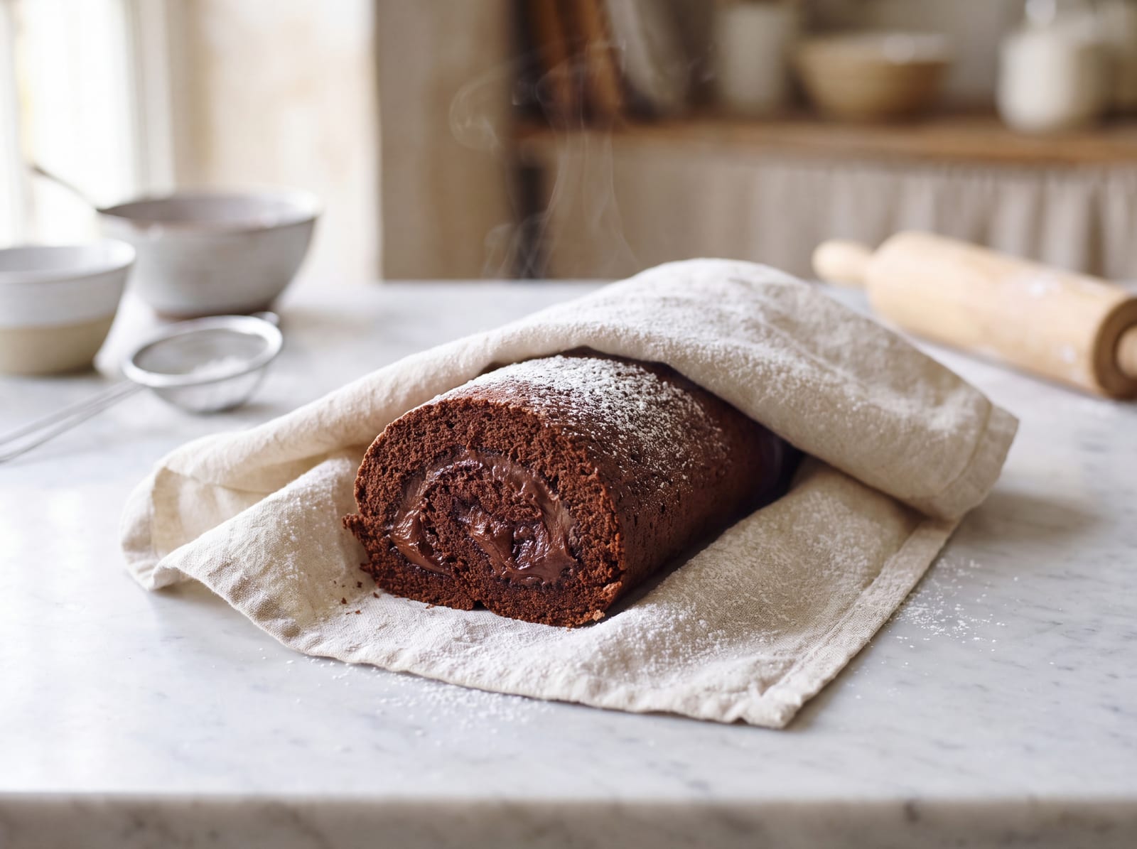 Yule Log Cake (Bûche de Noël) — step 6